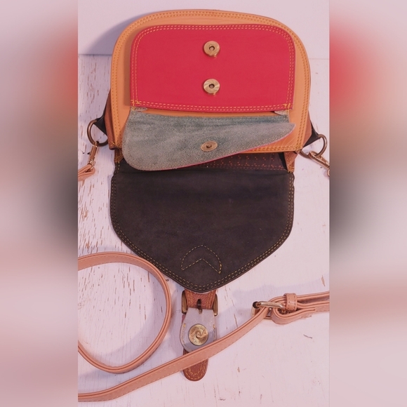 Animal Print Crossbody Saddle Bag Recycled Leather Multicolor Cowgirl Western - Picture 4 of 9